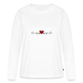 ornements de cœur - T-shirt manches longues Premium bio Femme - blanc - Devant - Julia (174cm)