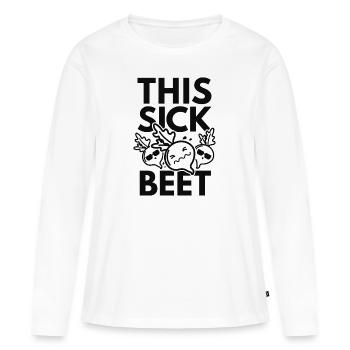 Cette betterave malade - T-shirt manches longues Premium bio Femme - blanc - Devant - Julia (174cm)