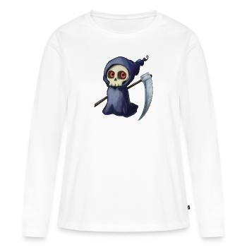Petite mort - T-shirt manches longues Premium bio Femme - blanc - Devant - Julia (174cm)