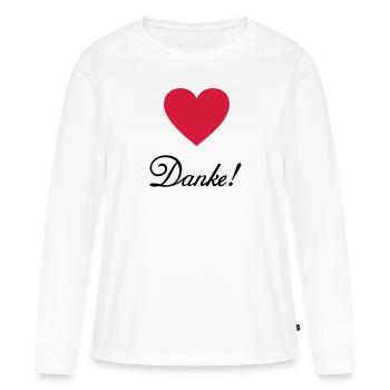 Merci! Merci merci reconnaissance louange - T-shirt manches longues Premium bio Femme - blanc - Devant - Julia (174cm)