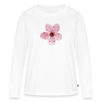 fleur de cerisier - T-shirt manches longues Premium bio Femme - blanc - Devant - Julia (174cm)