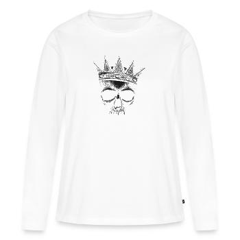 Skull King - T-shirt manches longues Premium bio Femme - blanc - Devant - Julia (174cm)