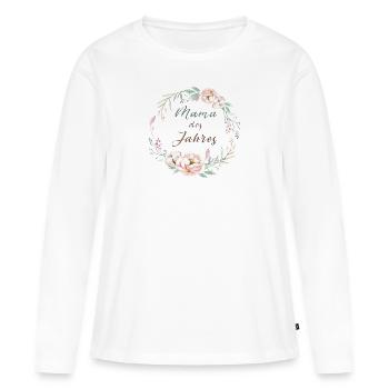 Mama des Jahres - Frauen Premium Bio Langarmshirt - Weiß - Vorne - Julia (174cm)