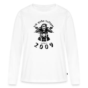 16ème anniversaire Je tourne à plein régime depuis 04/2009 - T-shirt manches longues Premium bio Femme - blanc - Devant - Julia (174cm)
