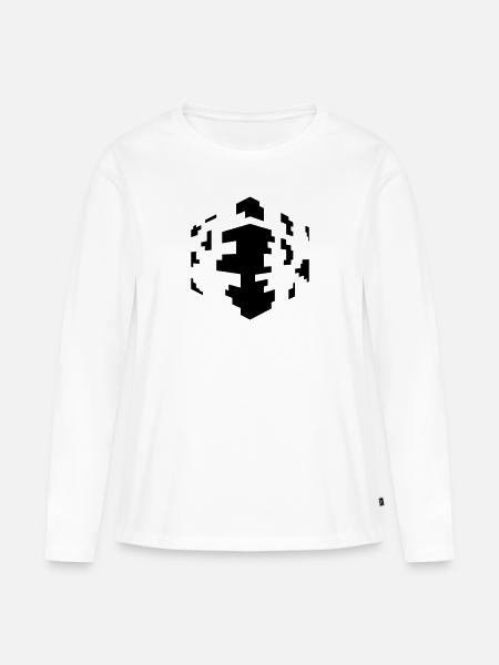 Pixel Würfel - Premium økologisk langærmet T-shirt til kvinder - hvid