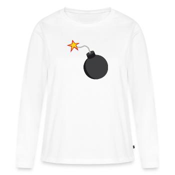 bombe - T-shirt manches longues Premium bio Femme - blanc - Devant - Julia (174cm)