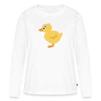 poussin - T-shirt manches longues Premium bio Femme - blanc - Devant - Julia (174cm)