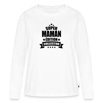 super maman édition collector - T-shirt manches longues Premium bio Femme - blanc - Devant - Julia (174cm)