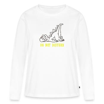 Dinosaure Dino - T-shirt manches longues Premium bio Femme - blanc - Devant - Julia (174cm)