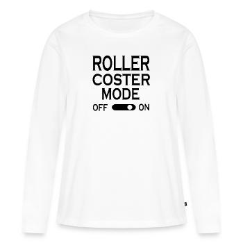 Rollercoaster montagnes russes - T-shirt manches longues Premium bio Femme - blanc - Devant - Julia (174cm)
