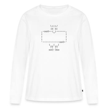 ascii art: troll + your text - T-shirt manches longues Premium bio Femme - blanc - Devant - Julia (174cm)