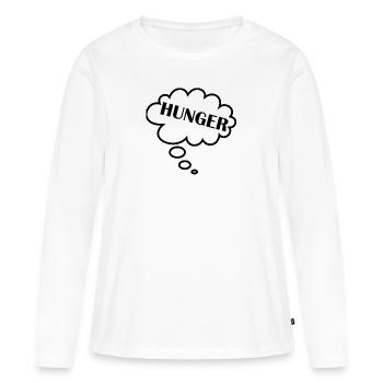HUNGER!! - Women's Premium Organic Long Sleeve Shirt - white - Front - Julia (174cm)
