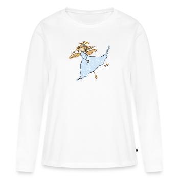 ange - T-shirt manches longues Premium bio Femme - blanc - Devant - Julia (174cm)