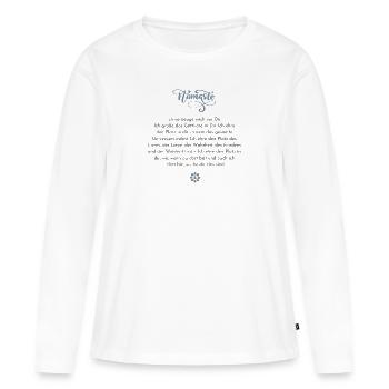 Namasté - Frauen Premium Bio Langarmshirt - Weiß - Vorne - Julia (174cm)