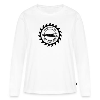 La sciure de bois sont des hommes paillettes charpentier disant - T-shirt manches longues Premium bio Femme - blanc - Devant - Julia (174cm)