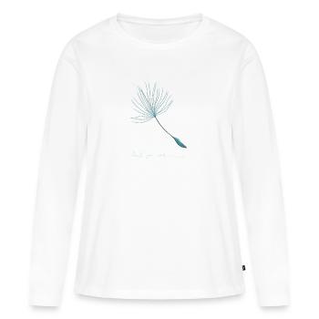 Faites confiance à votre souhait turquoise - T-shirt manches longues Premium bio Femme - blanc - Devant - Julia (174cm)