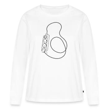 Steckdosen Perpetuum Mobile - Frauen Premium Bio Langarmshirt - Weiß - Vorne - Julia (174cm)
