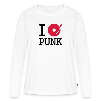 I dj / play / listen to punk - Frauen Premium Bio Langarmshirt - Weiß - Vorne - Julia (174cm)