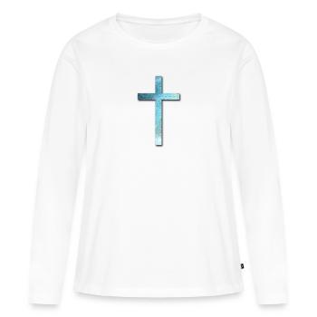 Croiser dieu - T-shirt manches longues Premium bio Femme - blanc - Devant - Julia (174cm)