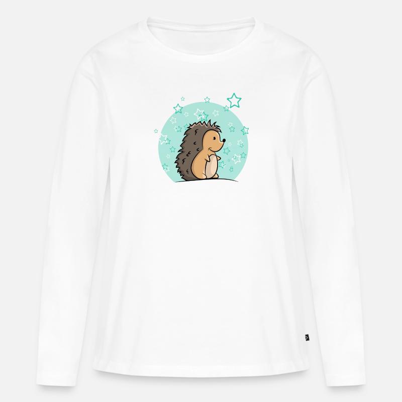 Igel Junge mit Sternen - Frauen Premium Bio Langarmshirt - Weiß