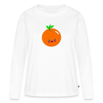 orange - T-shirt manches longues Premium bio Femme - blanc - Devant - Julia (174cm)