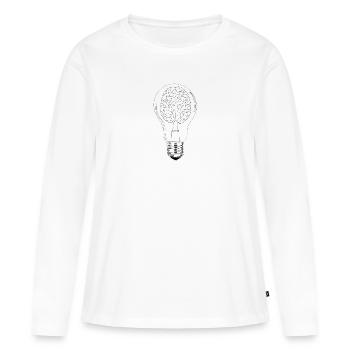 Lightbulb with brain - Women's Premium Organic Long Sleeve Shirt - white - Front - Julia (174cm)