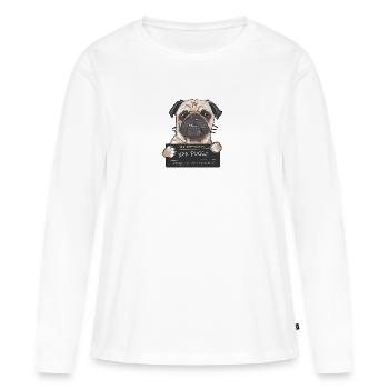 Les mobylettes derrière les barreaux - T-shirt manches longues Premium bio Femme - blanc - Devant - Julia (174cm)