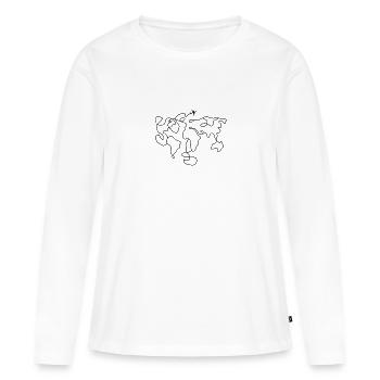 Travelers - travel design for travelers - Women's Premium Organic Long Sleeve Shirt - white - Front - Julia (174cm)