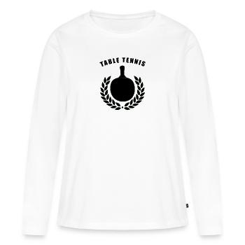table tennis - Women's Premium Organic Long Sleeve Shirt - white - Front - Julia (174cm)