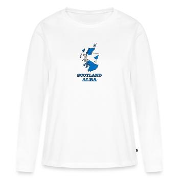 aube de l’Écosse - T-shirt manches longues Premium bio Femme - blanc - Devant - Julia (174cm)