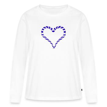 Coeur de canne à sucre Noël - T-shirt manches longues Premium bio Femme - blanc - Devant - Julia (174cm)