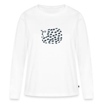 Wale - Frauen Premium Bio Langarmshirt - Weiß - Vorne - Julia (174cm)