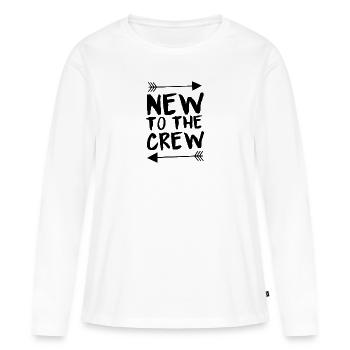 Black Design New To The Crew - T-shirt manches longues Premium bio Femme - blanc - Devant - Julia (174cm)