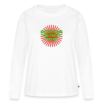 L’eau pétillante est Peng - T-shirt manches longues Premium bio Femme - blanc - Devant - Julia (174cm)