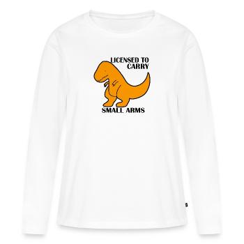 Autorisé à porter des armes légères - T-shirt manches longues Premium bio Femme - blanc - Devant - Julia (174cm)
