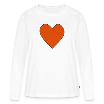 Großes rotes Herz. Heart - Frauen Premium Bio Langarmshirt - Weiß - Vorne - Julia (174cm)