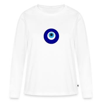 Böser Blick - Frauen Premium Bio Langarmshirt - Weiß - Vorne - Julia (174cm)