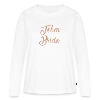 Team Bride Rose Glitter 2 - T-shirt manches longues Premium bio Femme - blanc - Devant - Julia (174cm)