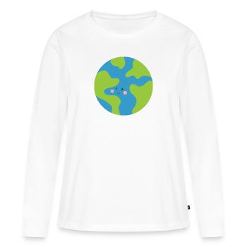 Terre - T-shirt manches longues Premium bio Femme - blanc - Devant - Julia (174cm)