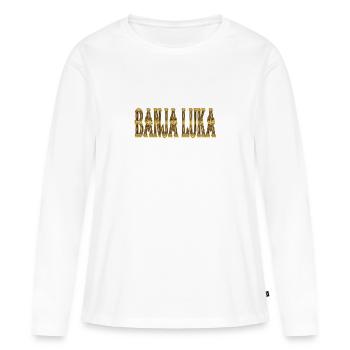 banja luka - Women's Premium Organic Long Sleeve Shirt - white - Front - Julia (174cm)