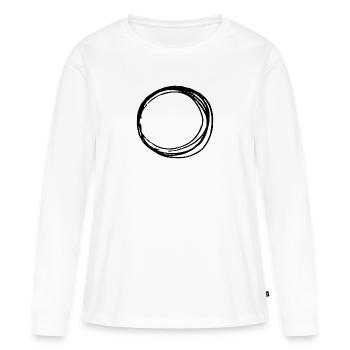 Art cercle frontière infini - T-shirt manches longues Premium bio Femme - blanc - Devant - Julia (174cm)