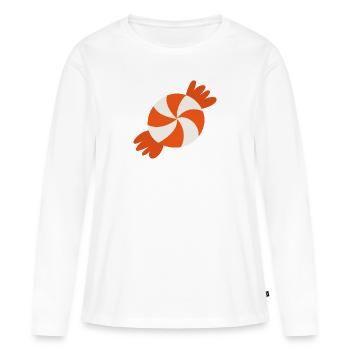 Bonbons - T-shirt manches longues Premium bio Femme - blanc - Devant - Julia (174cm)