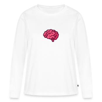 cerveau - T-shirt manches longues Premium bio Femme - blanc - Devant - Julia (174cm)