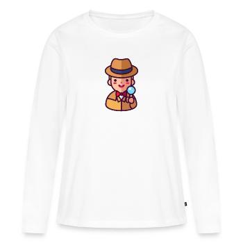 detective - Women's Premium Organic Long Sleeve Shirt - white - Front - Julia (174cm)
