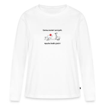 Apache Corona Roller - Frauen Premium Bio Langarmshirt - Weiß - Vorne - Julia (174cm)
