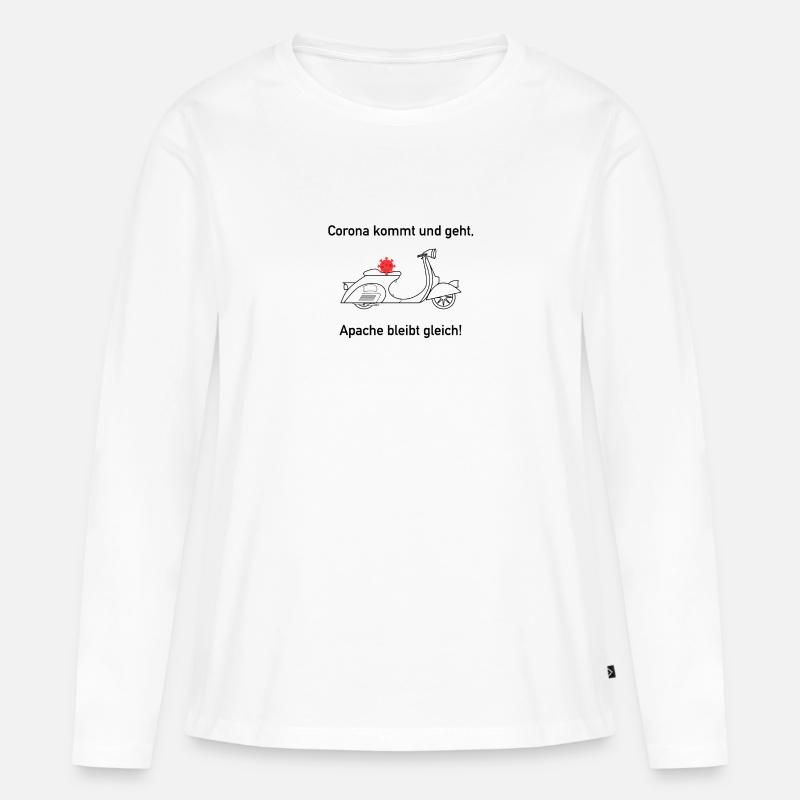 Apache Corona Roller - Frauen Premium Bio Langarmshirt - Weiß