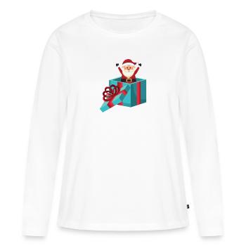Santa surprise! - Christmas - Women's Premium Organic Long Sleeve Shirt - white - Front - Julia (174cm)