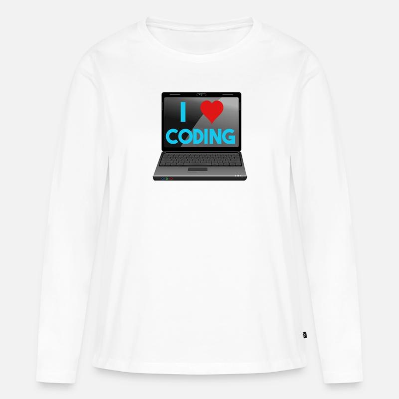 Programmieren, Programmierer, Informatiker - Frauen Premium Bio Langarmshirt - Weiß