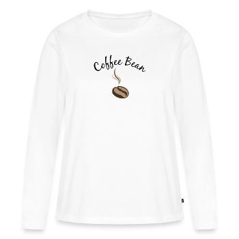 Grain de café - T-shirt manches longues Premium bio Femme - blanc - Devant - Julia (174cm)