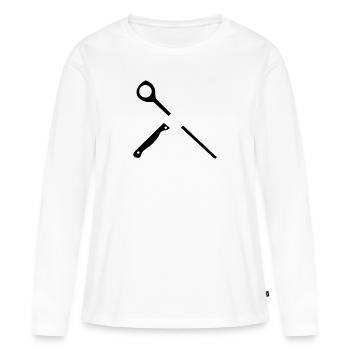 couverts de cuisine - T-shirt manches longues Premium bio Femme - blanc - Devant - Julia (174cm)